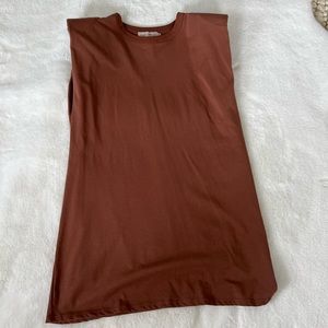 Beige Botany Shoulder Pad Dress